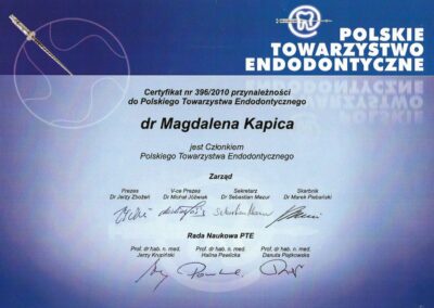 Dyplom Dr Kapica