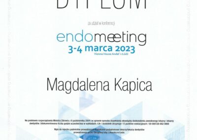 Dyplom Dr Kapica