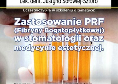 Certyfikat dla Dentysty - Dr Justyna Sołowiej-Szturo